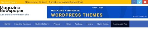 Magazine Newspaper 3.0.0 theme header third layout