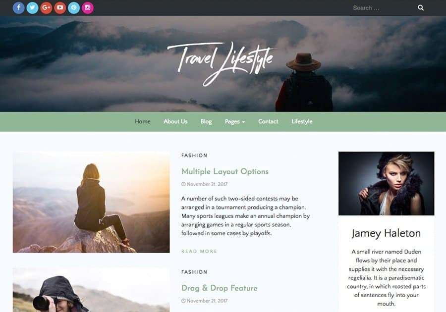Travel Lifestyle Blog Wordpress Theme