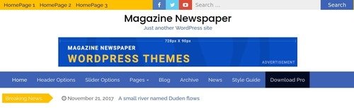 Magazine Newspaper 3.0.0 theme header second layout