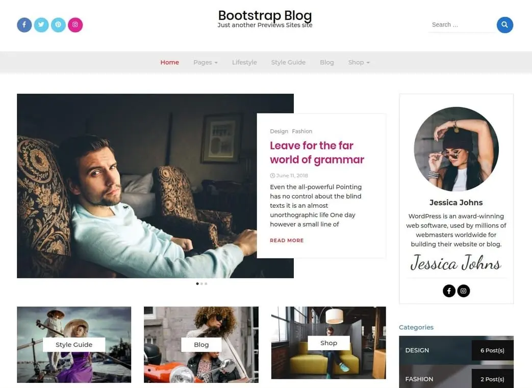 Blog WordPress theme Blog WordPress theme