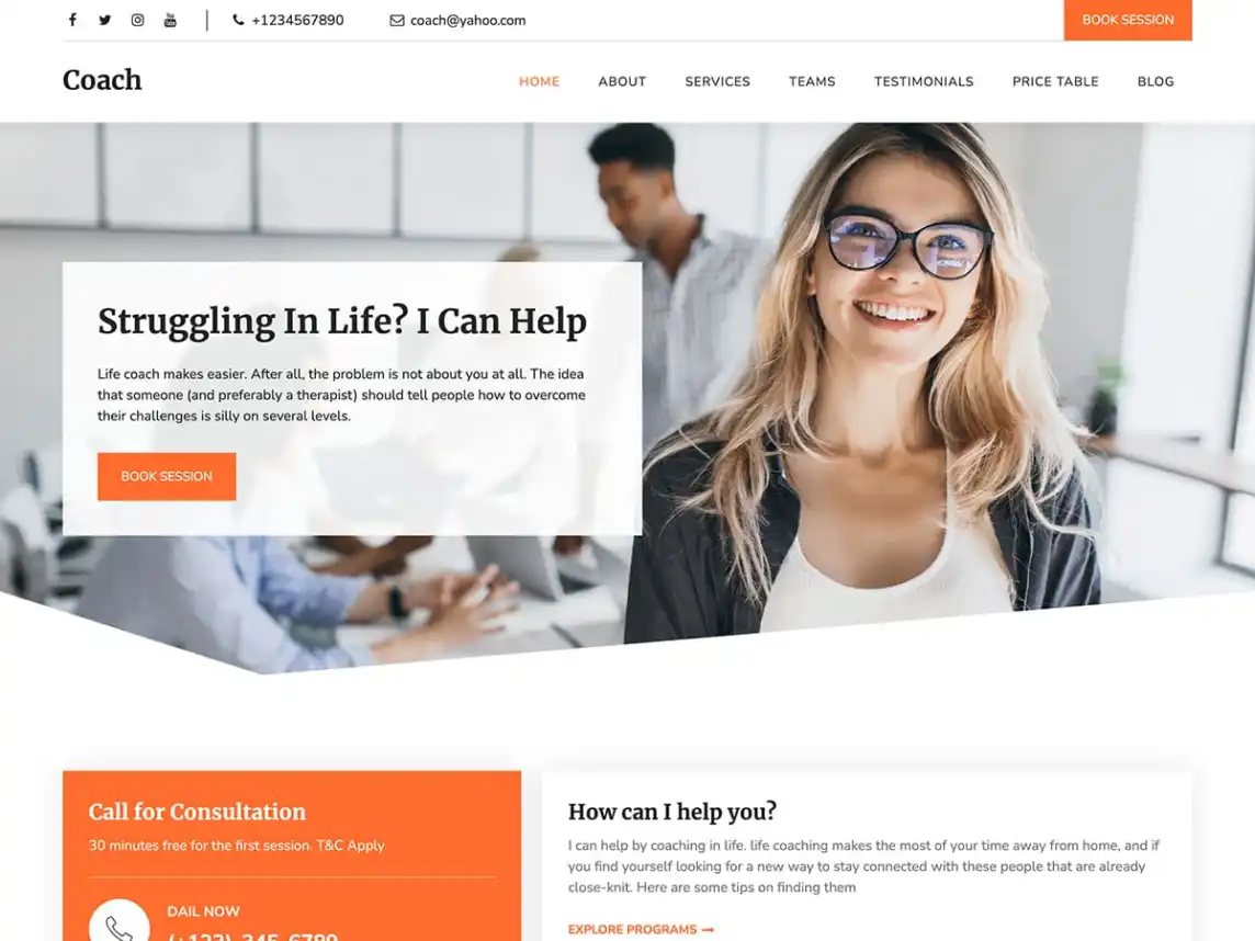 Coach WordPress theme