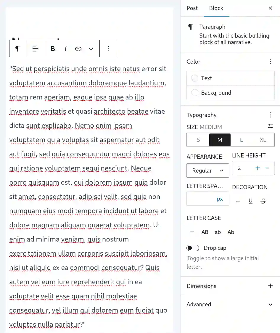 How to Change Fonts on WordPress: Paragraph Block Settings