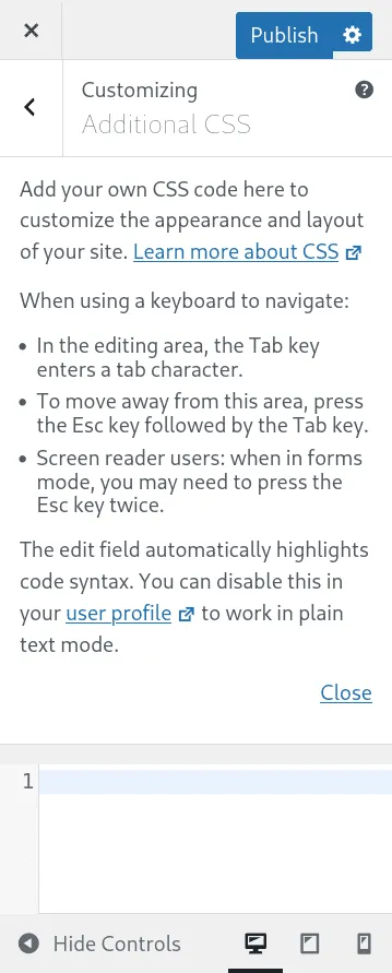 How to Customize WordPress Theme: CSS Editor