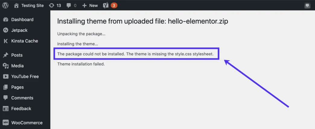 Missing stylesheet