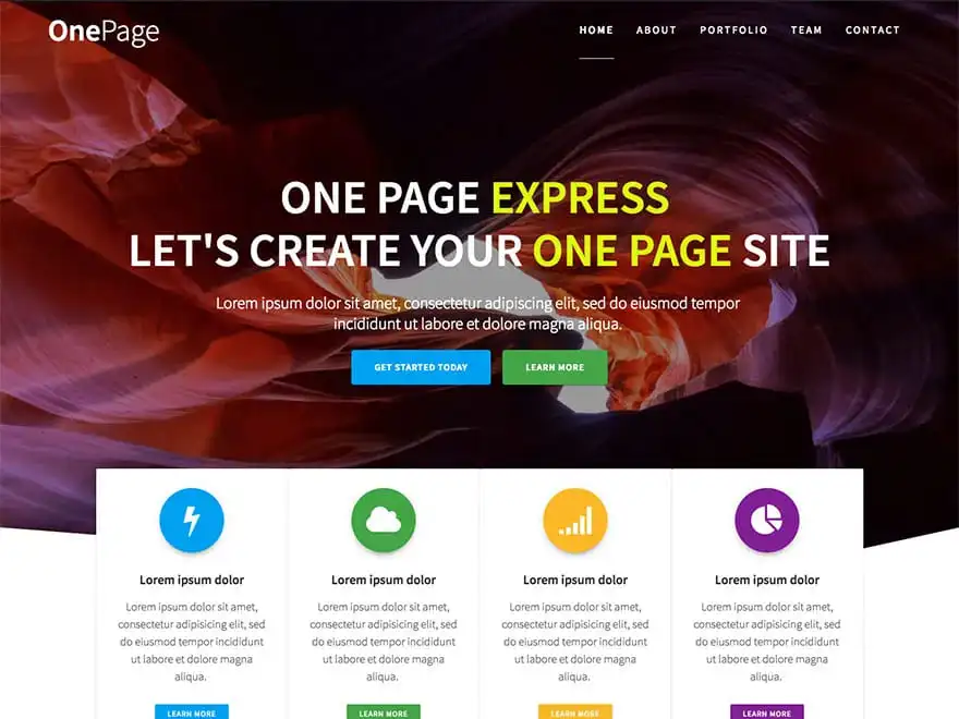 One Page Express is one of the best WordPress themes with newsletter capability.