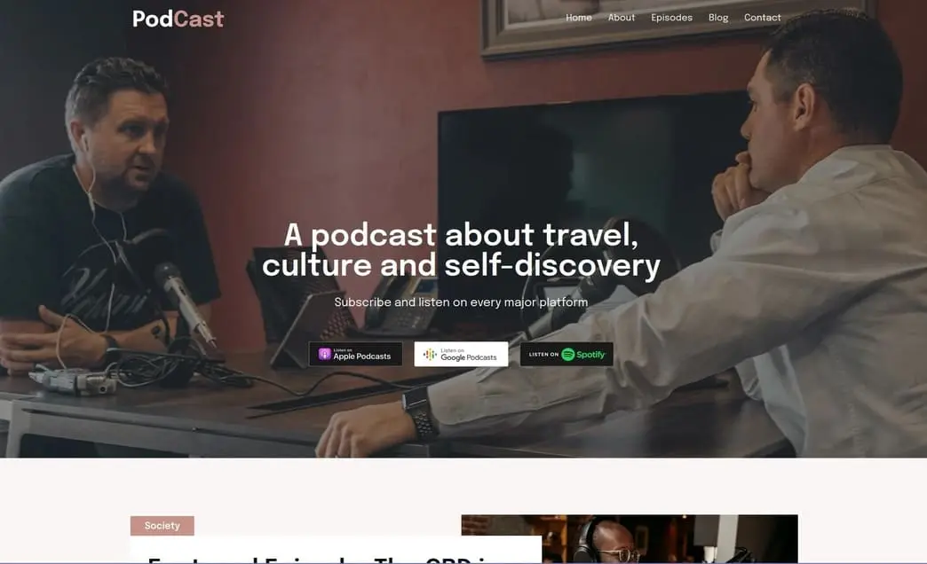 Sydney Podcast is one of the best small business WordPress themes