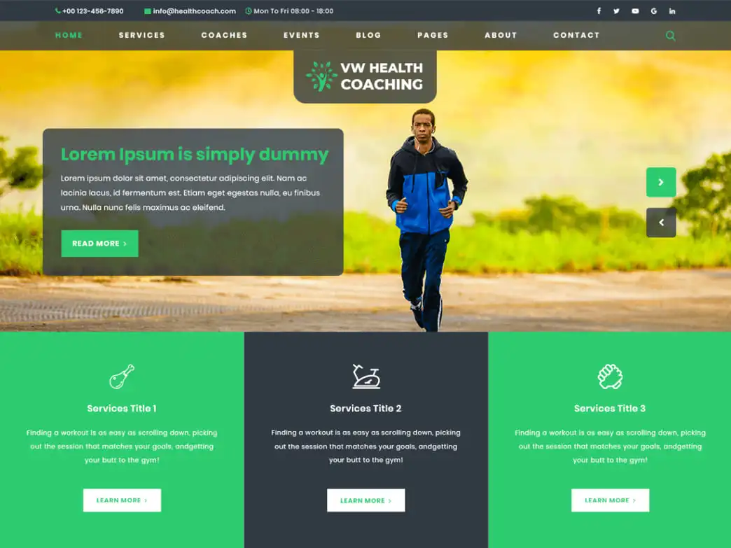 VW Health Coaching is one of the best coaching WordPress themes